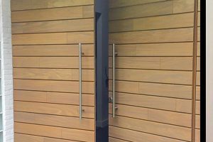 Houten-voordeur-en-garagedeur-in-dezelfde-stijl-sm1