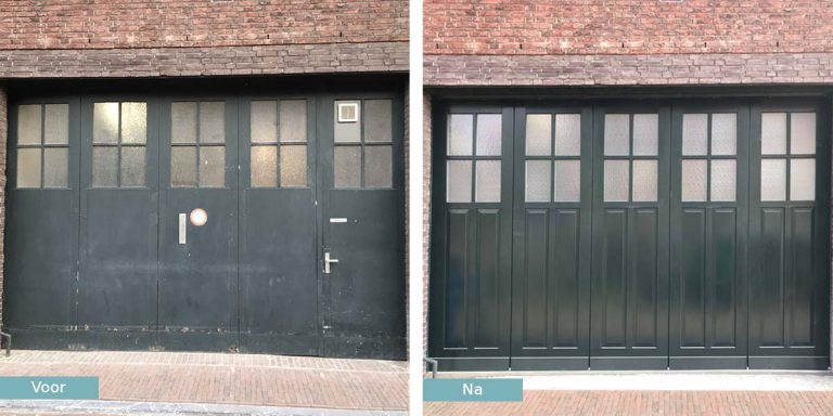 Houten garagedeur monumentaal pand