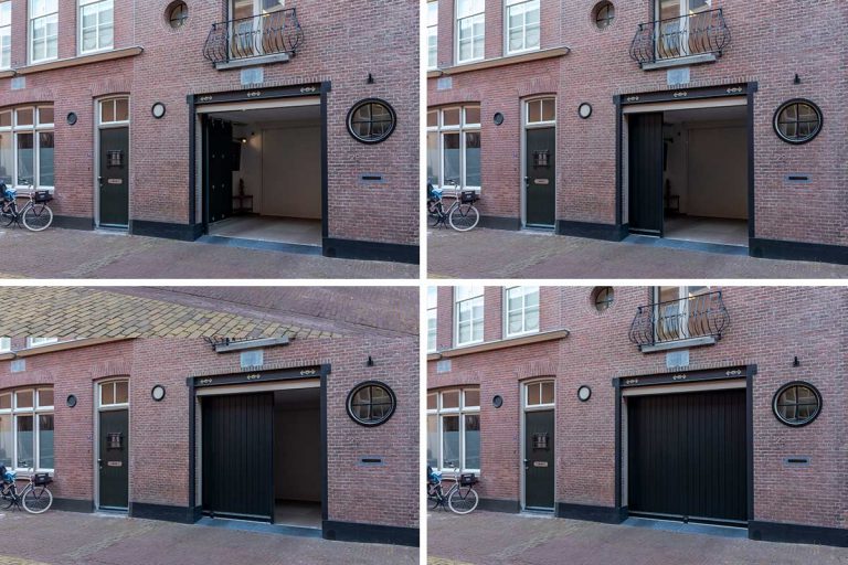 Zijwaartse houten garagedeur