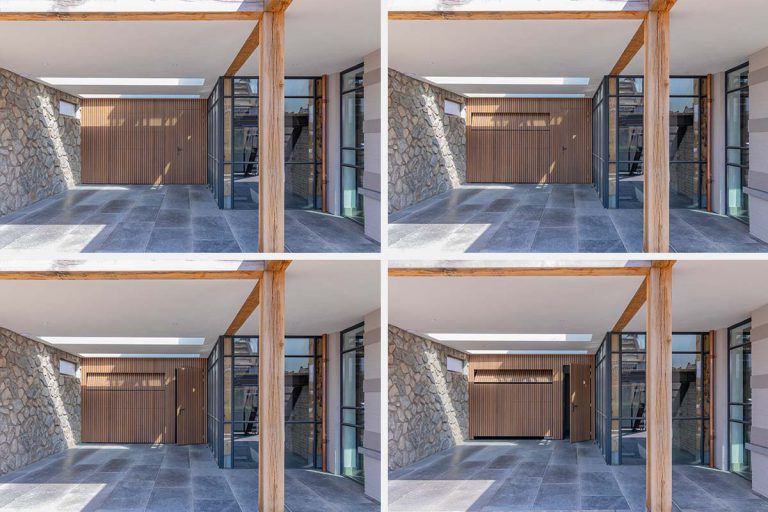 Afrormosia houten garagedeur