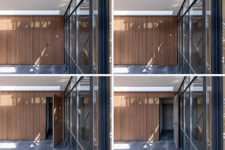 Afrormosia houten garagedeur