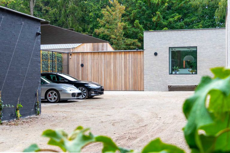 sectionaaldeur hout zijwaarts