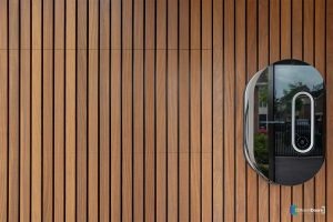 Gevelbekleding afrormosia hout