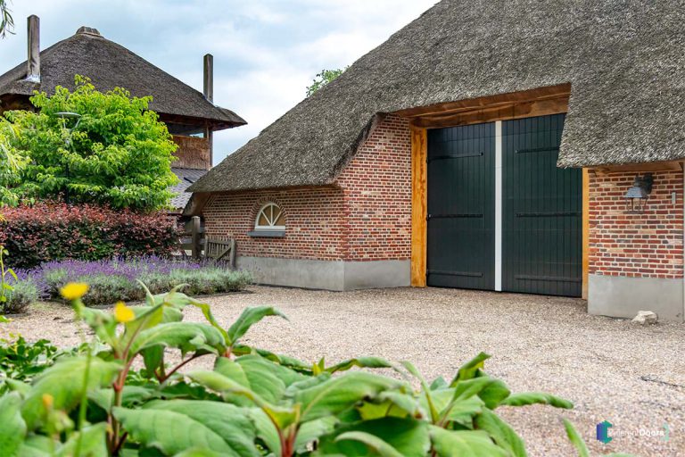 groene garagedeur hout