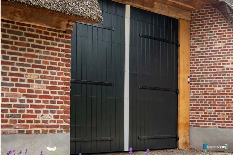 groene garagedeur hout
