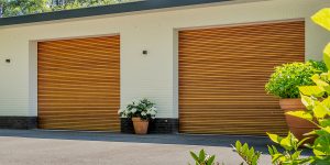 Houten garagedeur horizontale latten